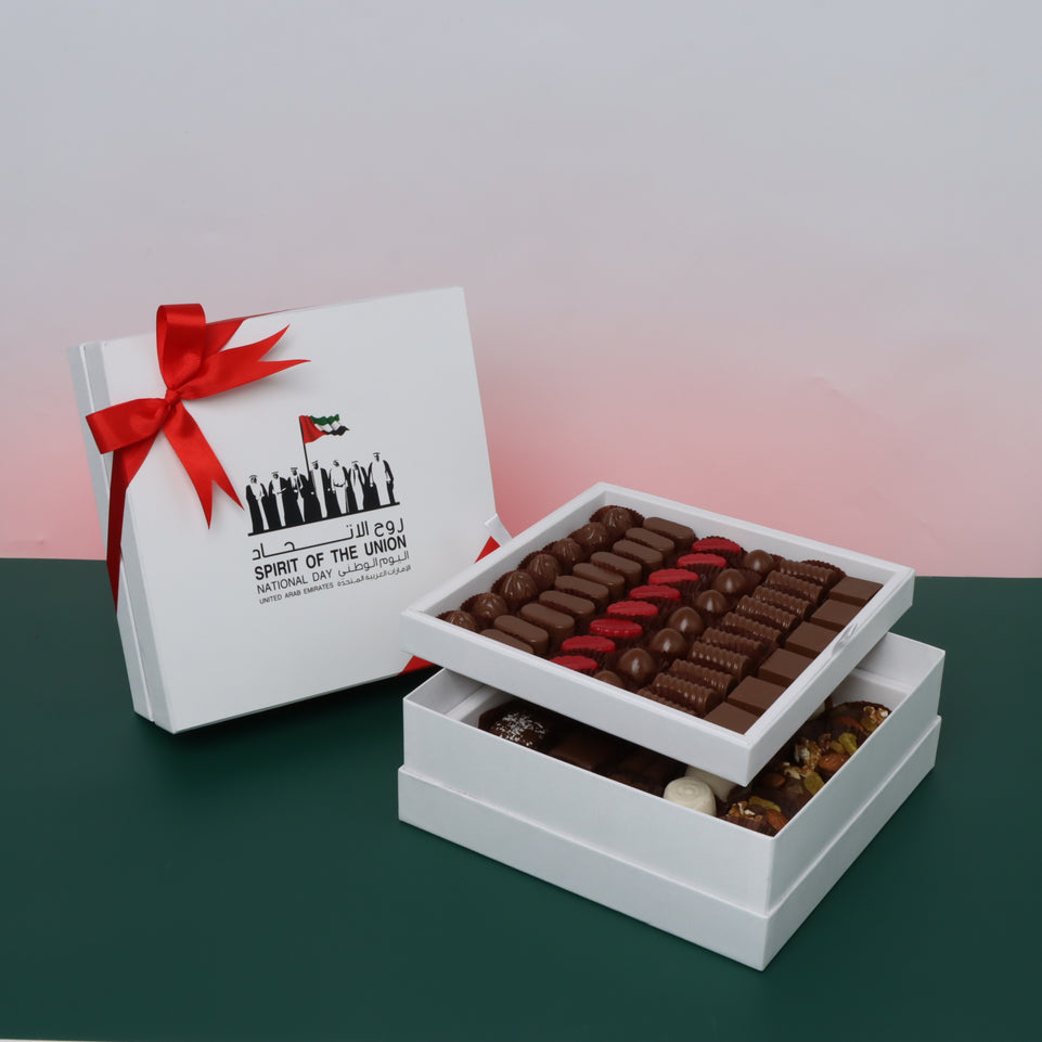 Spirit of the union national day designed premium chocolate 2-layer hard box