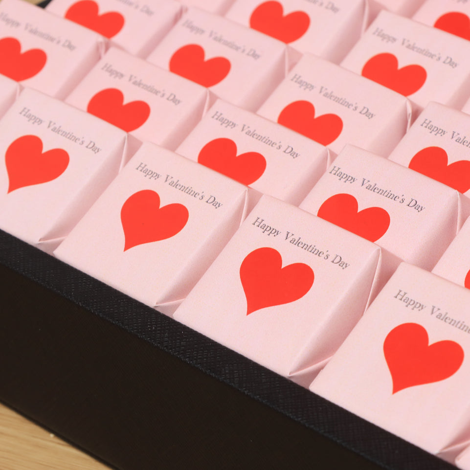 Happy Valentine's Day heart premium chocolate medium leather tray
