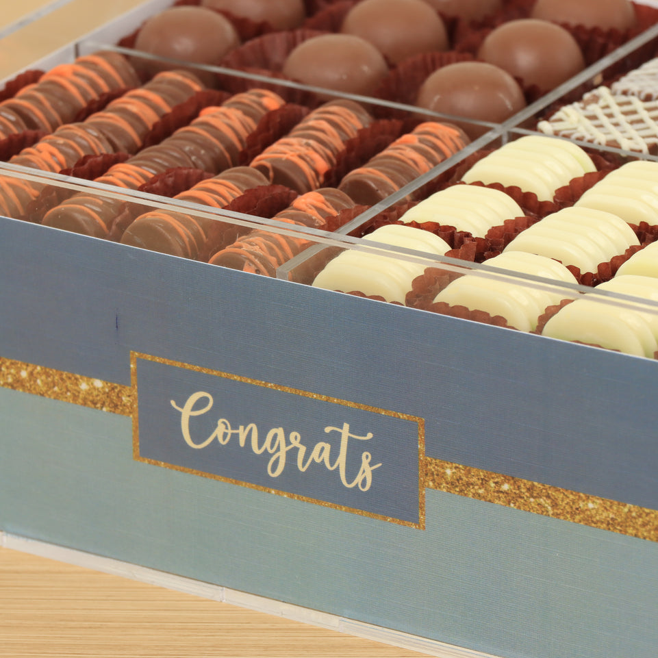 Congrats designed premium chocolate small double acrylic tray