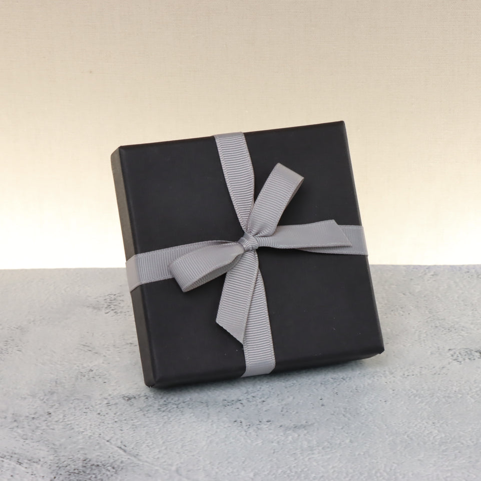 Set of 15 Premium chocolate 4-pc black hard box with silver ribbon