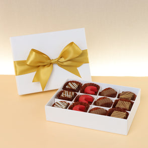 Premium chocolate 12-pc white hard bo...