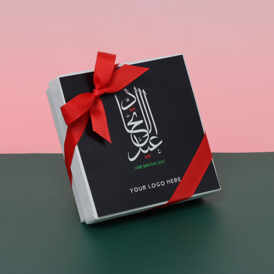 Set of 15 Arabic calligraphy national day premium chocolate 4 piece hard box