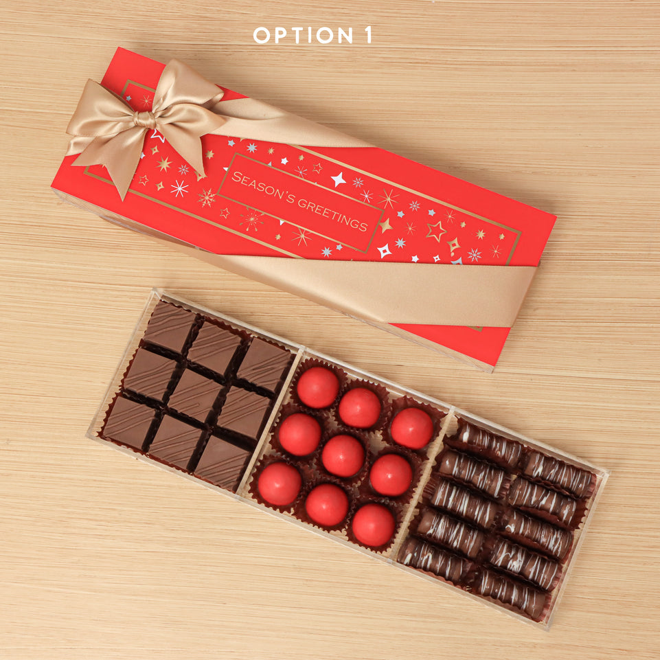 Season's greetings design premium chocolate gift acrylic box