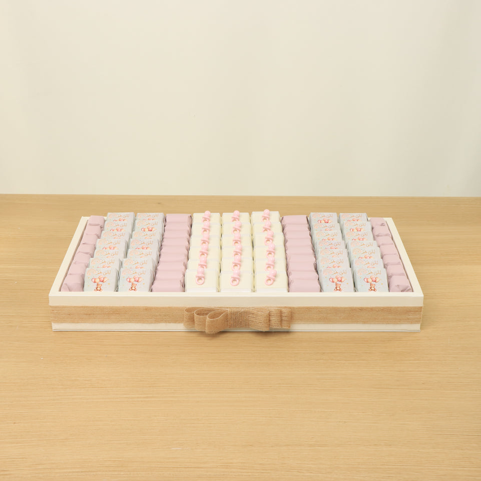 Baby customized teddy theme premium chocolate medium leather tray