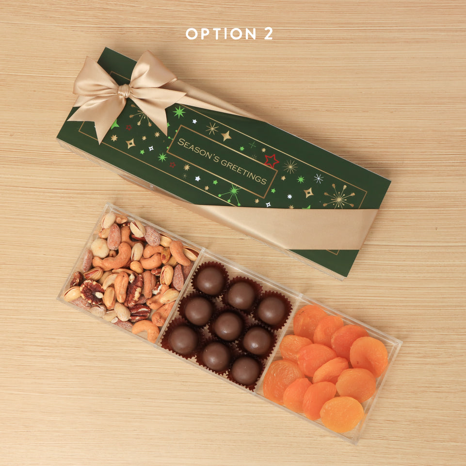 Season's greetings design premium chocolate and sweets gift acrylic box