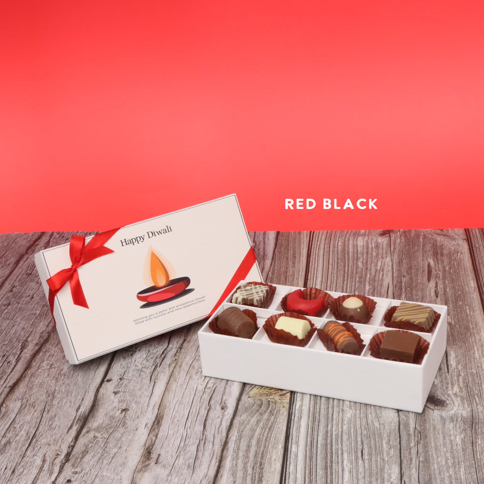 Set of 6 Happy diwali candle designed premium chocolate 8P hard box