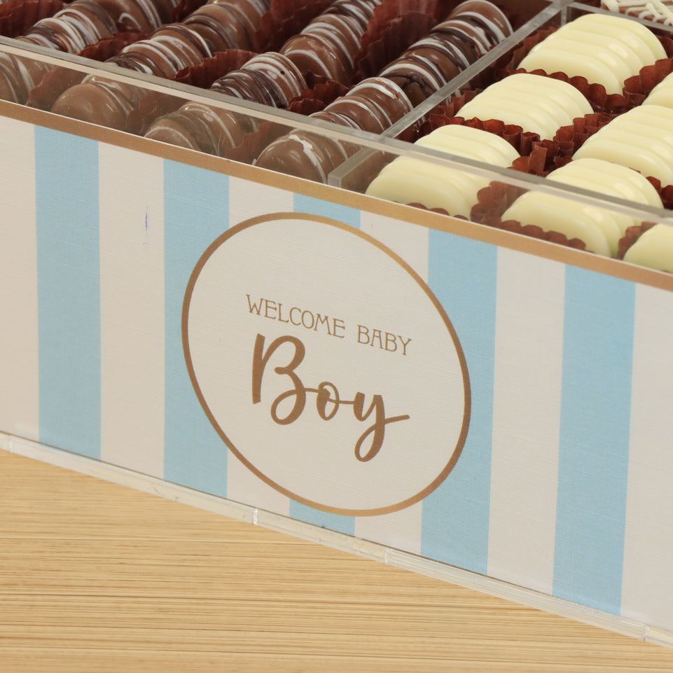 Baby boy premium chocolate small double acrylic tray