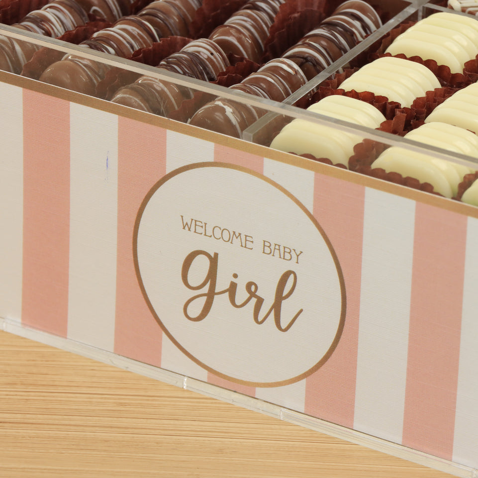 Baby Girl premium chocolate small double acrylic tray