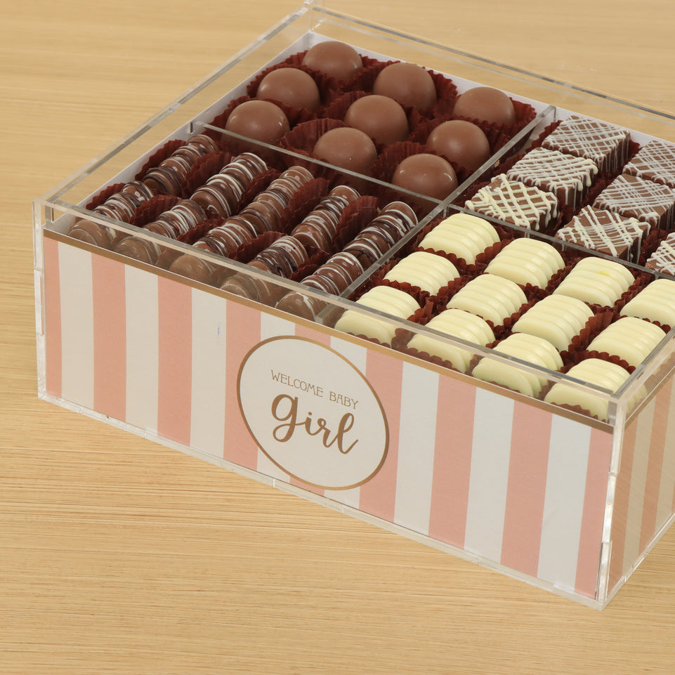 Baby Girl premium chocolate small double acrylic tray