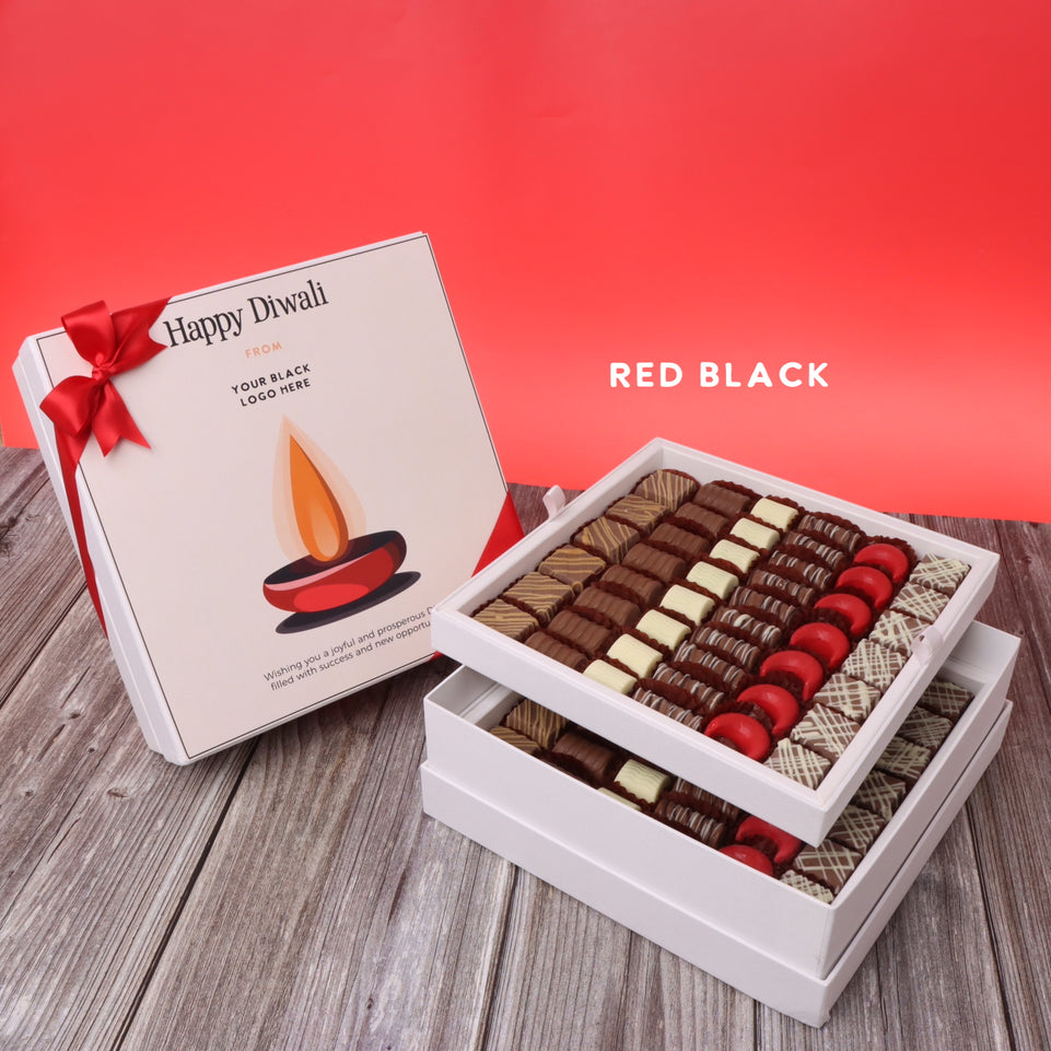 Corporate customized diwali candle designed premium chocolate 2-layer hard box