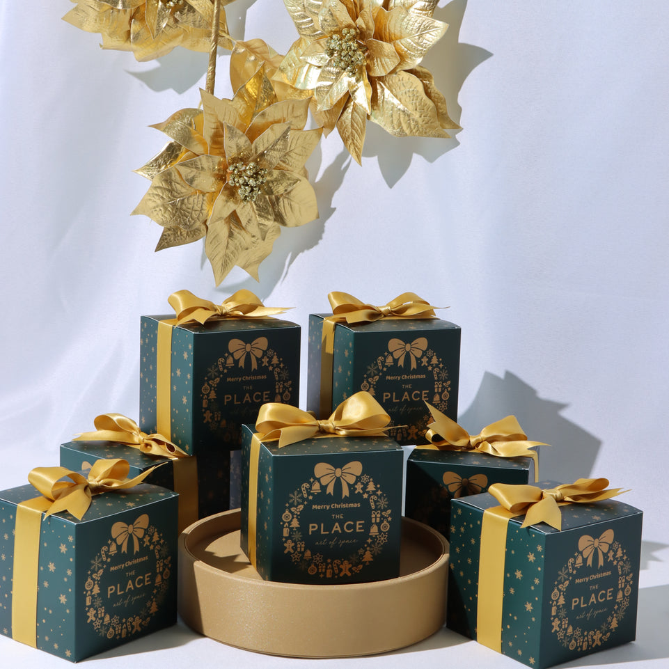 Corporate decorated candle & chocolate branded printed box