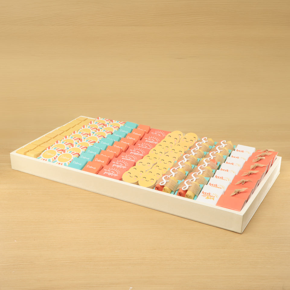 Baby sunshine theme customized chocolate leather tray
