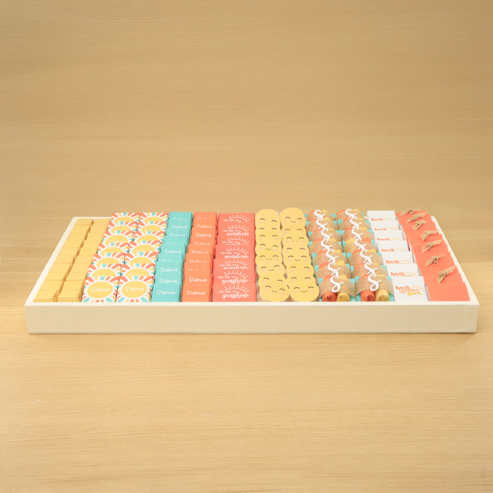 Baby sunshine theme customized chocolate leather tray