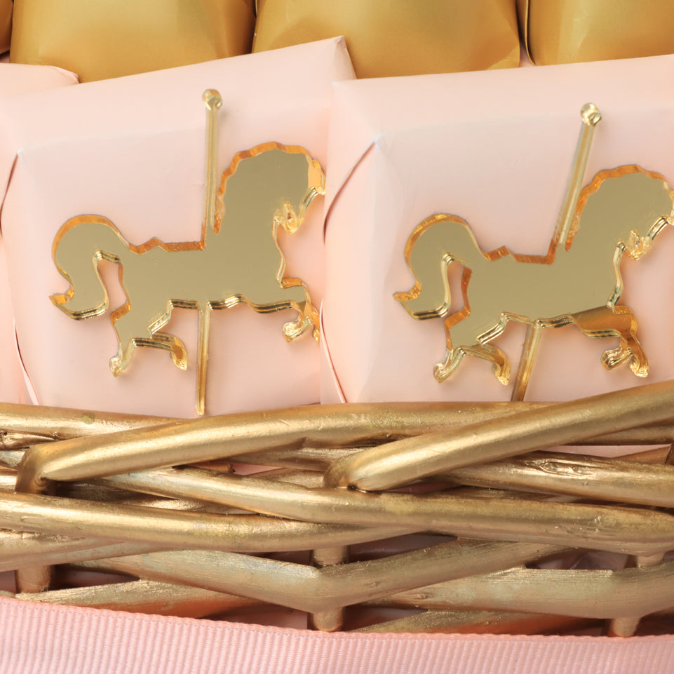 Baby Girl carousel them premium chocolate medium basket