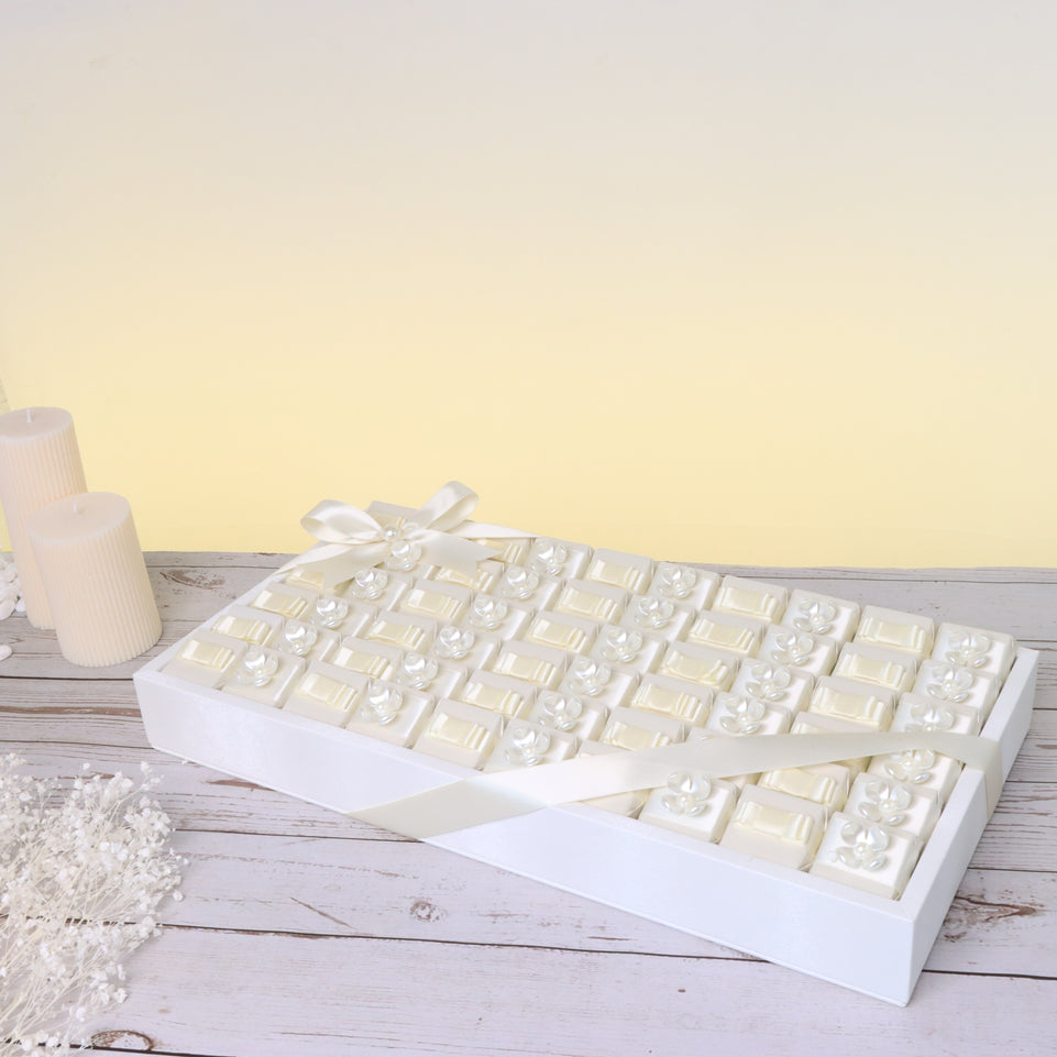 Bridal flower decorated premium chocolate leather medium tray