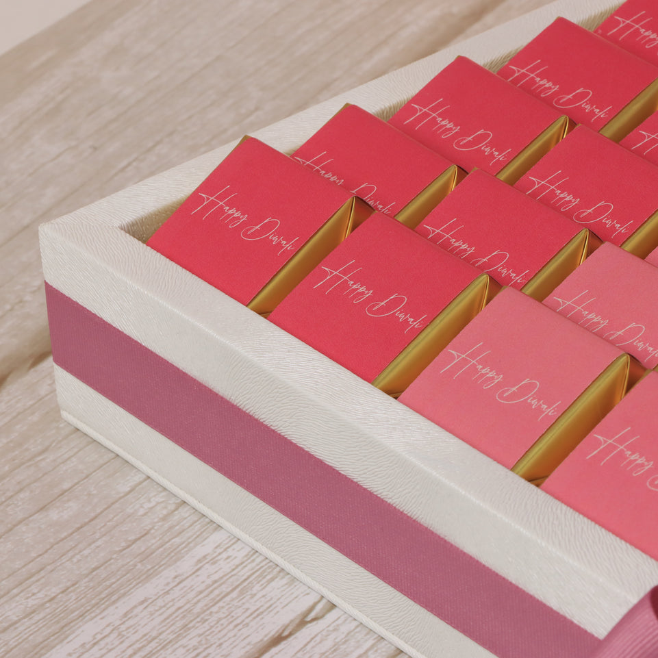 Happy diwali festive designed premium chocolate medium leather tray