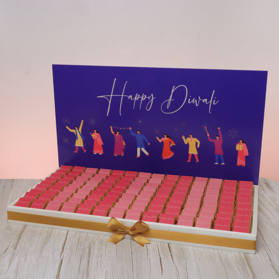 Happy diwali festive designed premium chocolate large leather tray
