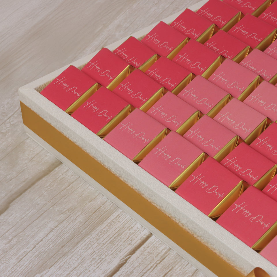 Happy diwali festive designed premium chocolate large leather tray