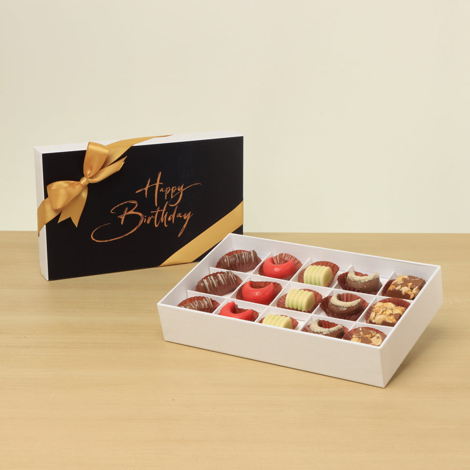 Happy birthday minimalist designed 15P chocolate hard box