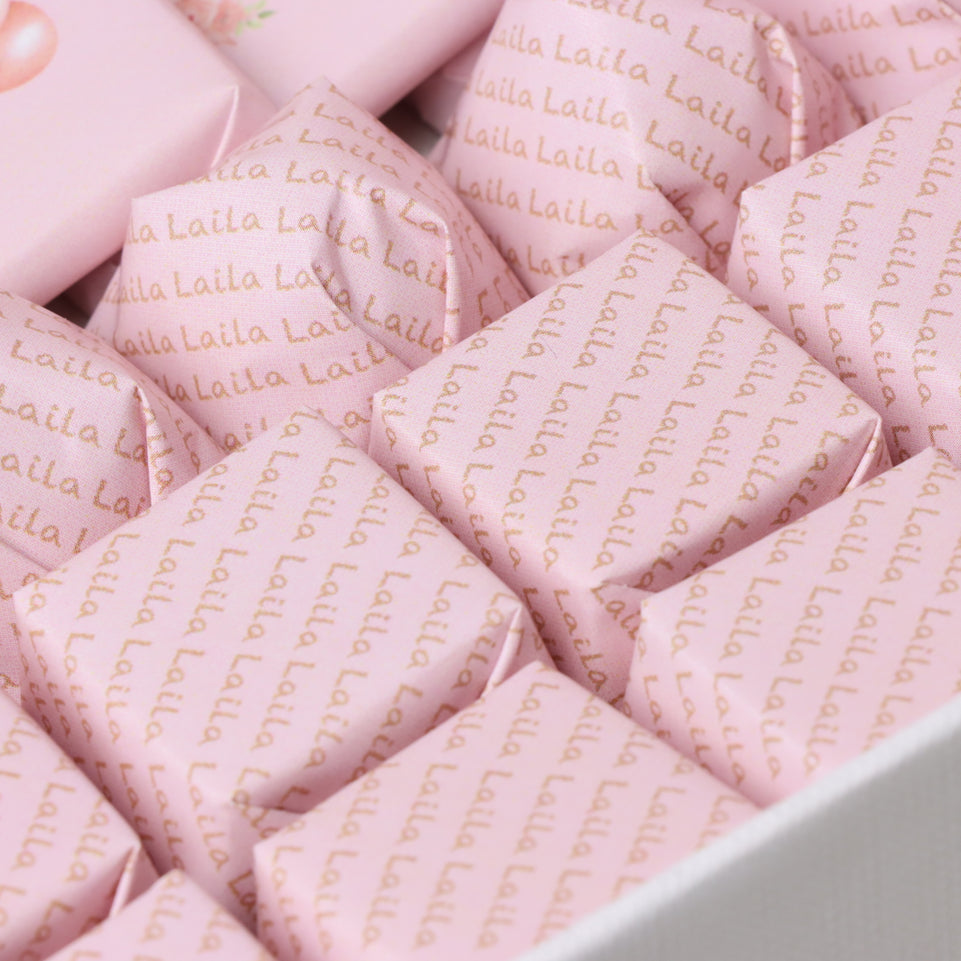 Baby girl teddy themed personalized chocolate extra large hamper