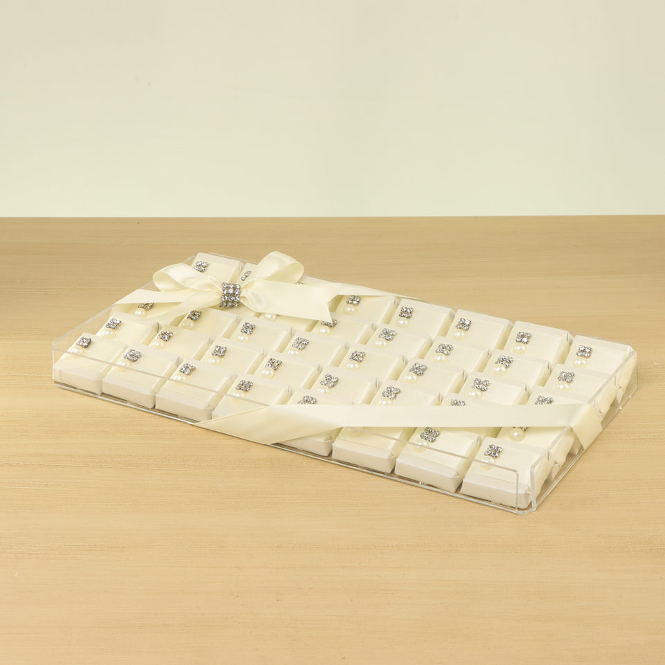 Bridal pearl decorated chocolate acrylic tray