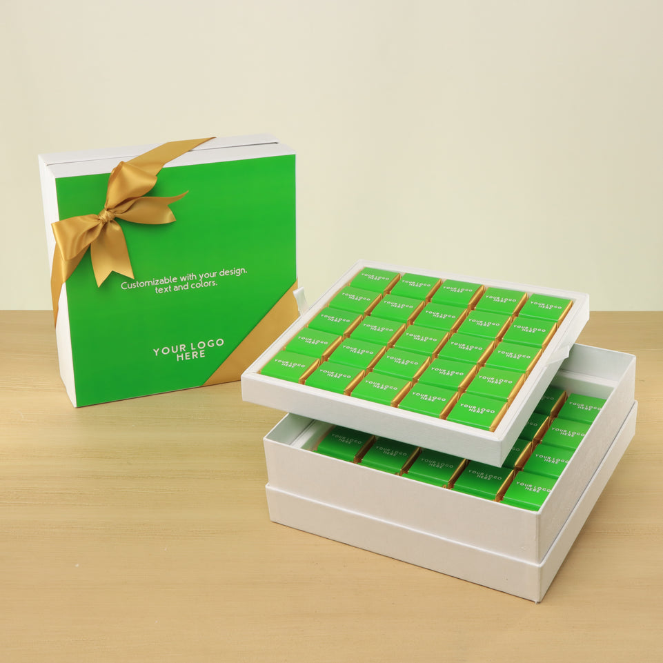Corporate customized premium chocolate 2-layer hard box