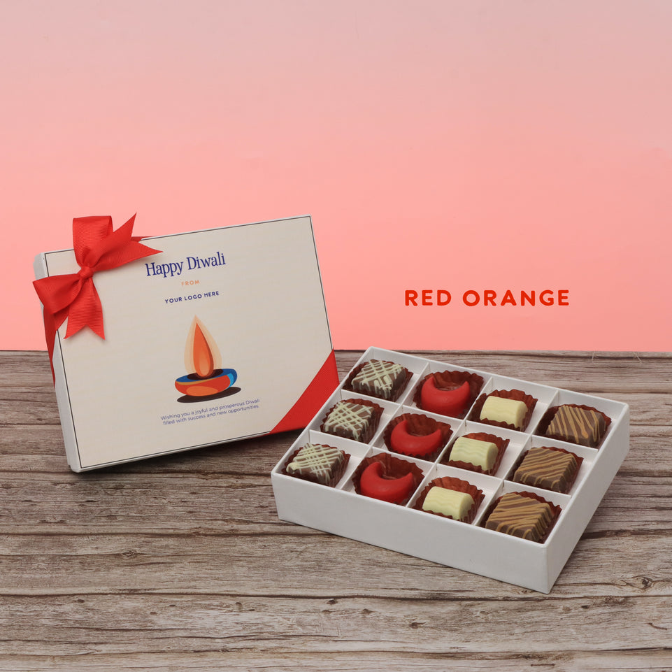 Set of 5 corporate customized diwali candle designed premium chocolate 12P hard box