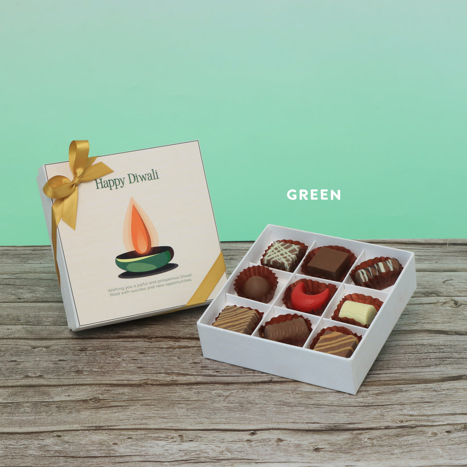 Happy Diwali candle designed premium chocolate 9P hard box