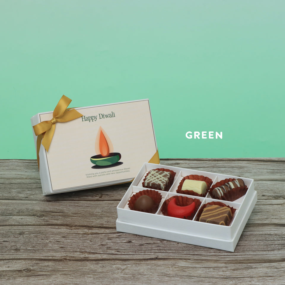 Set of 8 Happy Diwali Candle designed premium chocolate 6P hard box
