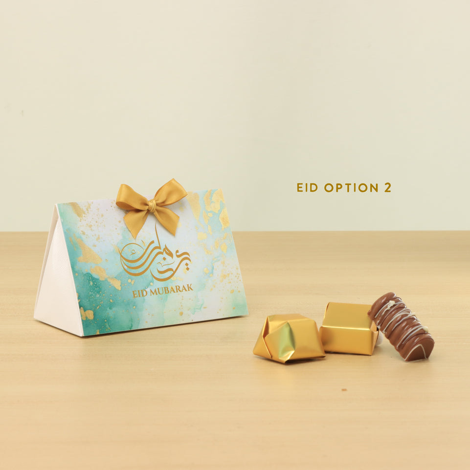 Set of 20 Ramadan Eid Mubarak designed premium chocolate triangle box giveaway