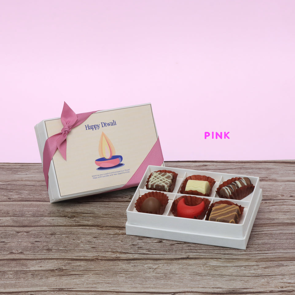 Set of 8 Happy Diwali Candle designed premium chocolate 6P hard box