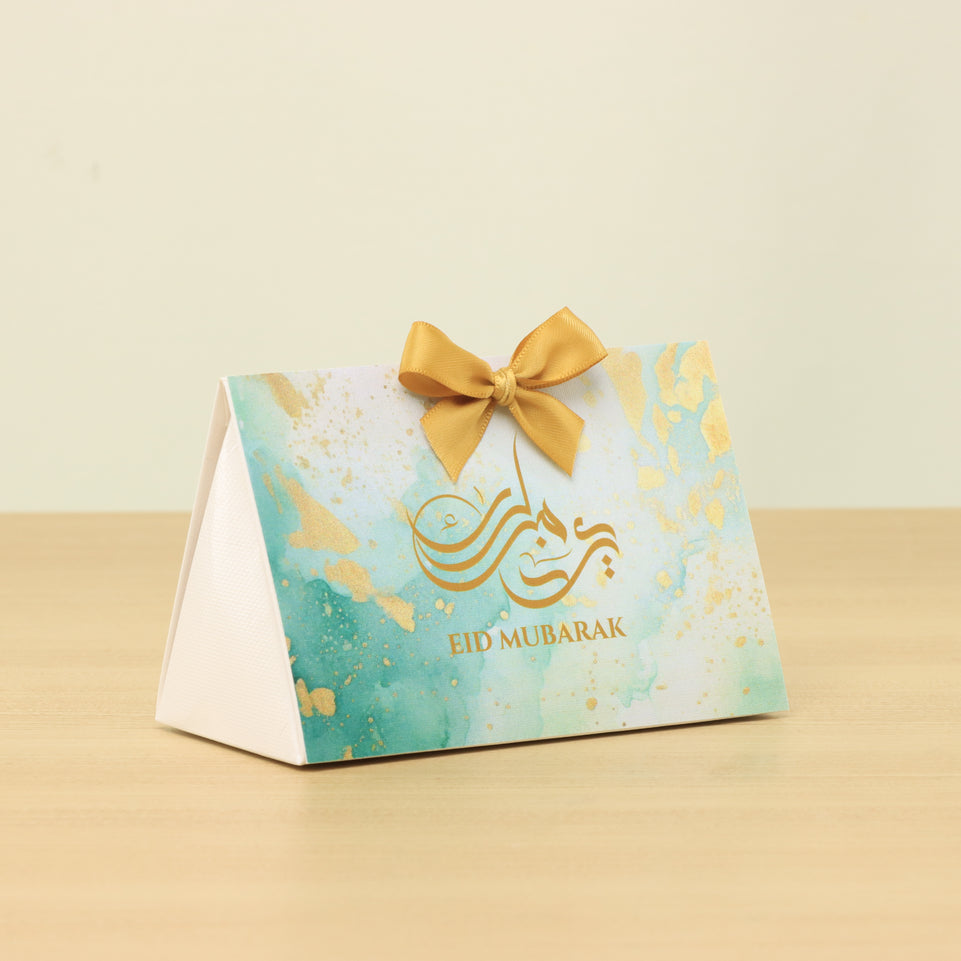 Set of 20 Ramadan Eid Mubarak designed premium chocolate triangle box giveaway