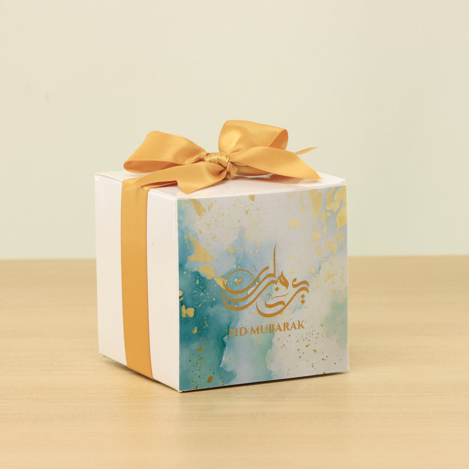 Set of 20 Ramadan Eid Ramadan Mubarak designed premium nut stuffed dates cube box