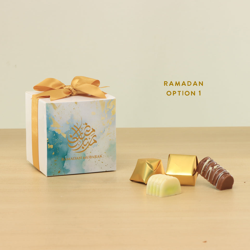 Set of 20 Ramadan Eid Mubarak designed premium chocolate cube box giveaway