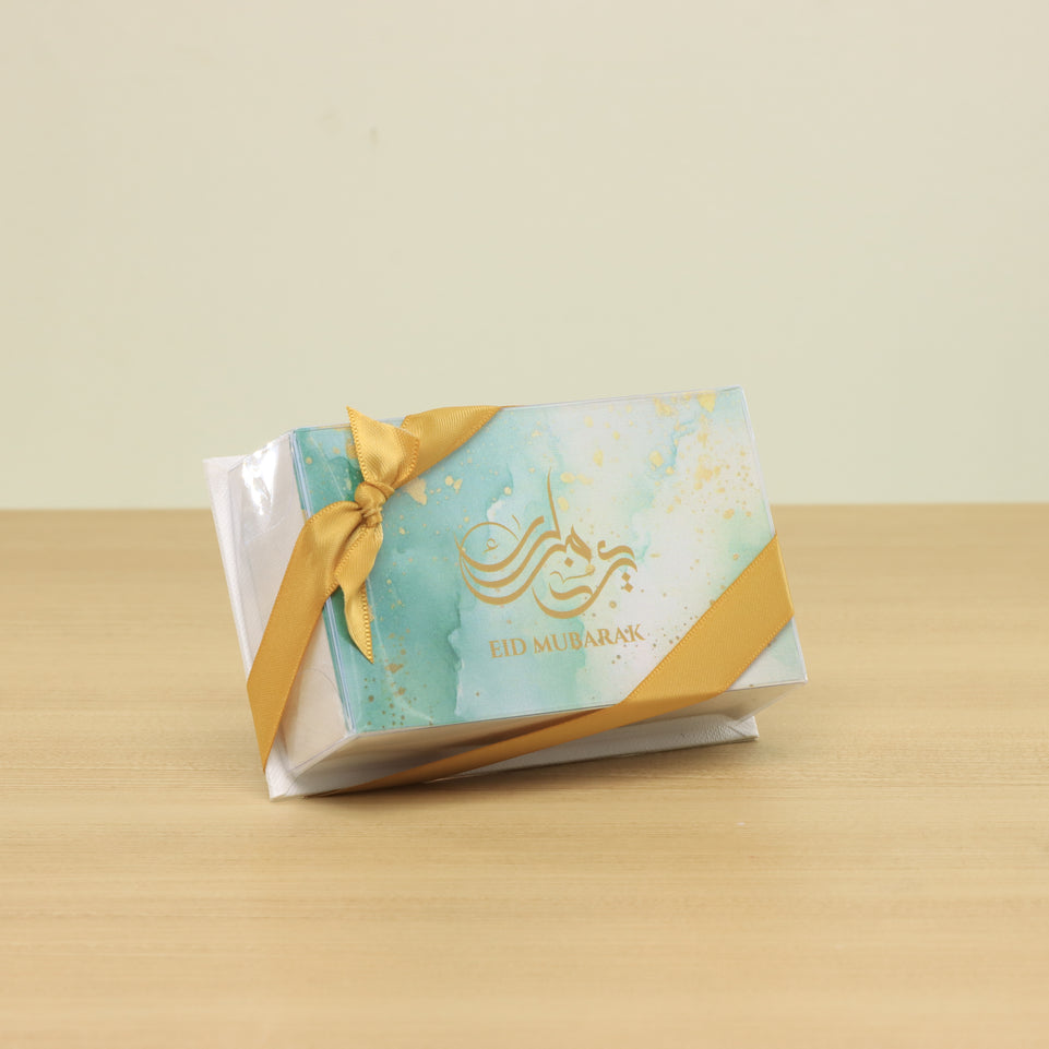 Set of 20 Ramadan Eid Mubarak designed premium chocolate 2P hard box giveaway