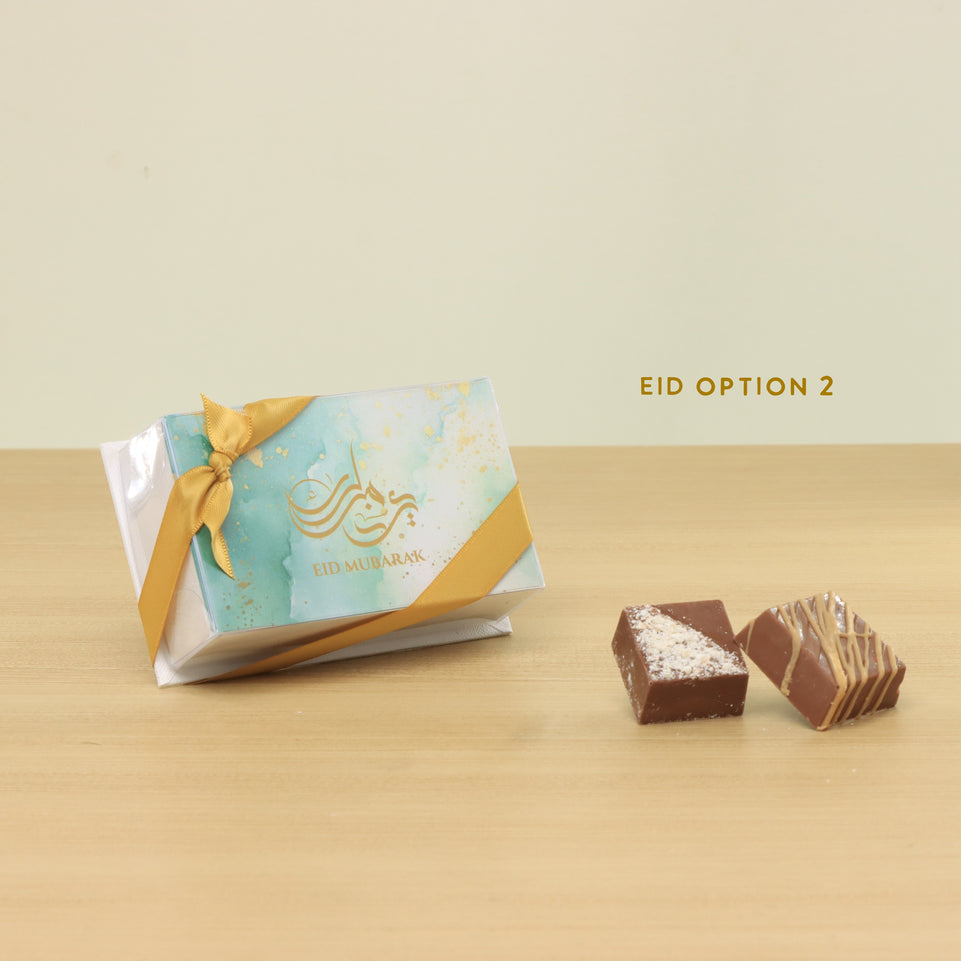 Set of 20 Ramadan Eid Mubarak designed premium chocolate 2P hard box giveaway