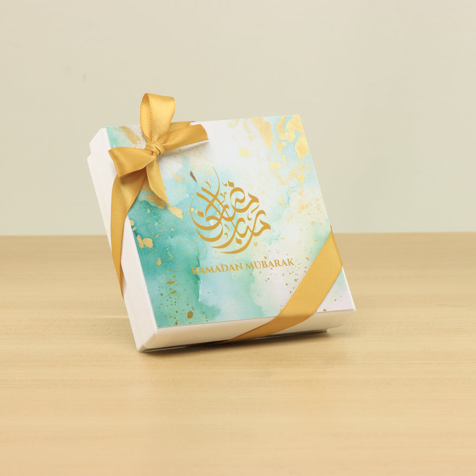 Set of 15 Ramadan Eid Mubarak designed premium chocolate 4P hard box giveaway