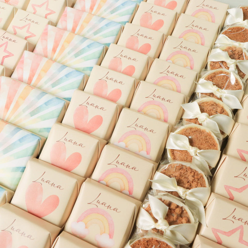 Custom Baby Girl Sunshine-themed Chocolate Display with Personalized Name & Decorations (Table Excluded)