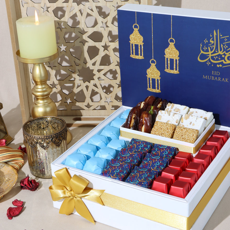 Eid mubarak designed chocolate & sweets large hamper