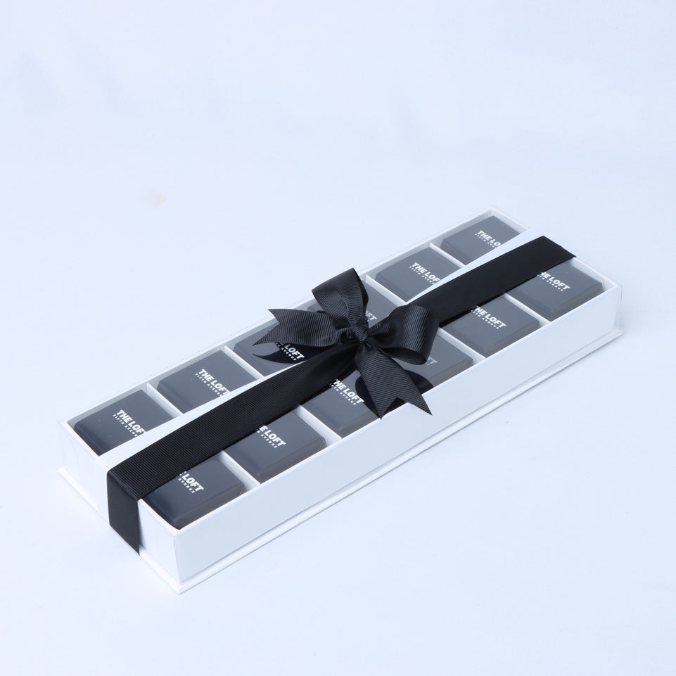 Set of 5 Branded corporate chocolate top view box