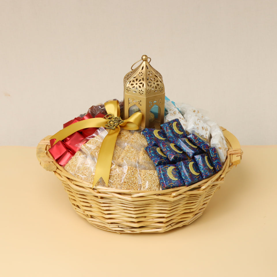 Ramadan eid designed chocolate & sweets round basket