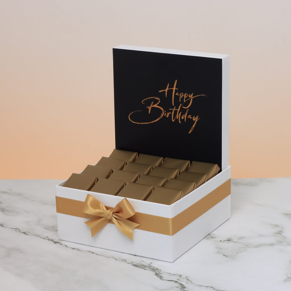 "Happy birthday" text designed premium chocolate medium hamper