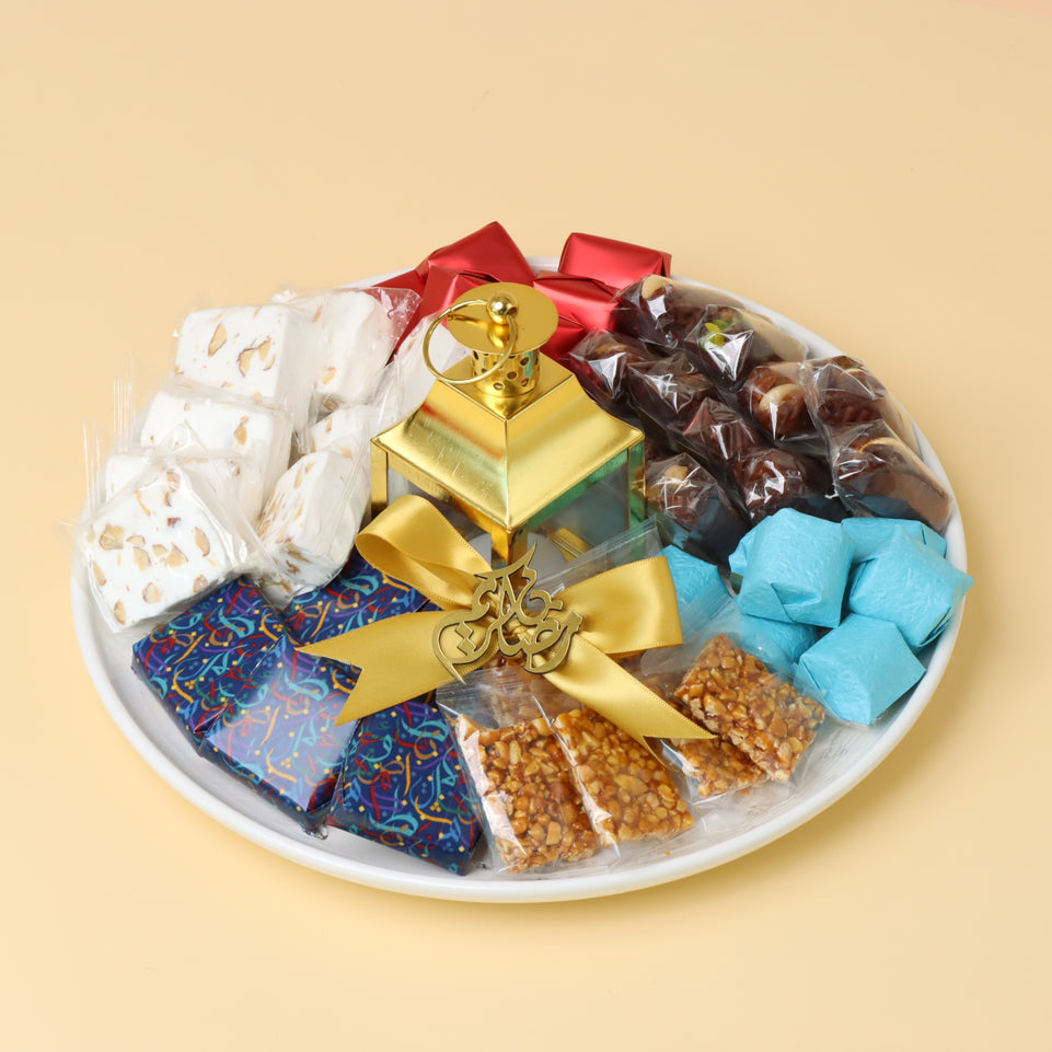 Ramadan decorated chocolate & sweets ceramic plate