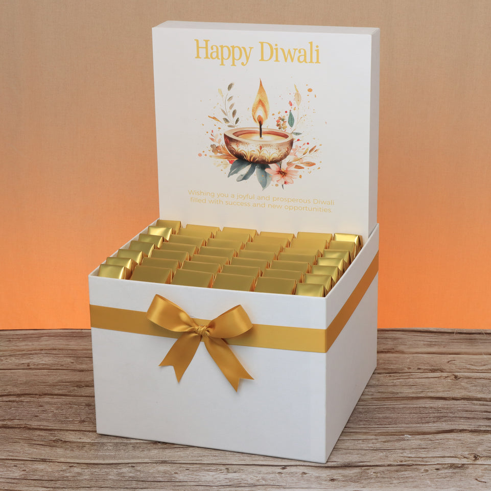 Happy diwali floral designed premium chocolate large hamper