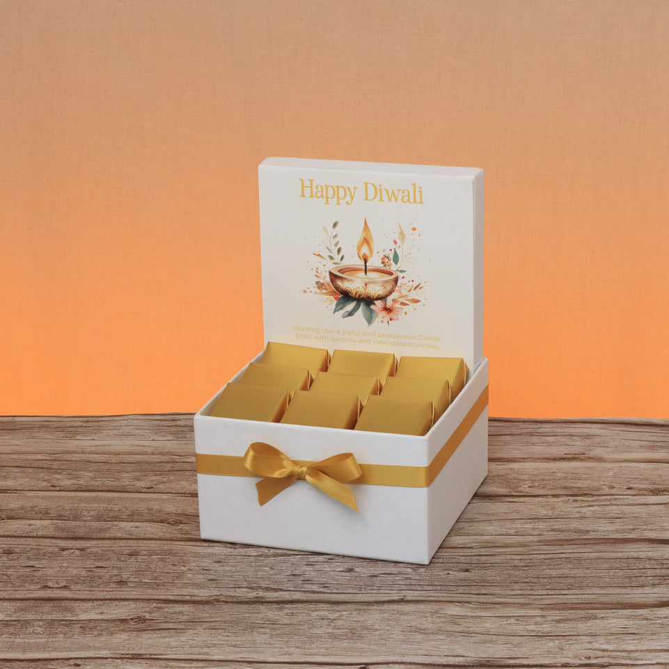 Happy diwali floral designed premium chocolate small hamper