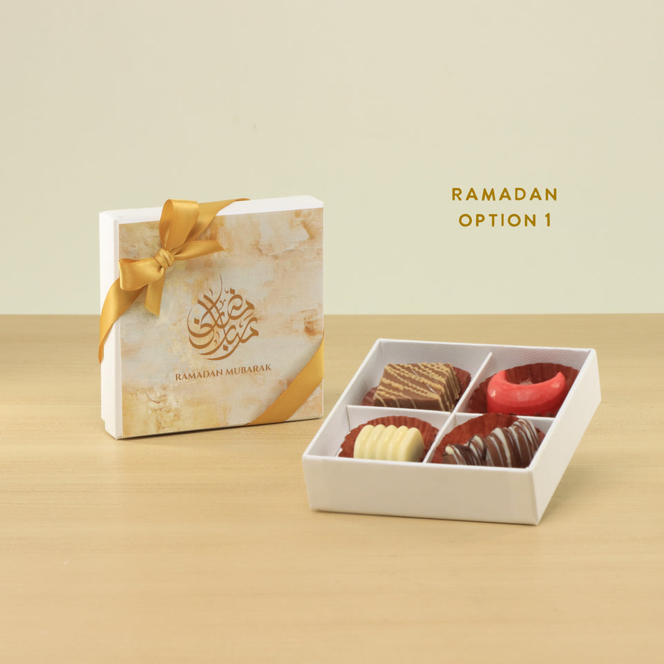 Set of 15 Ramadan Eid Mubarak designed premium chocolate 4P hard box giveaway
