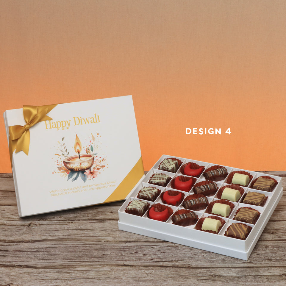 Happy diwali floral candle designed premium chocolate 20P hard box