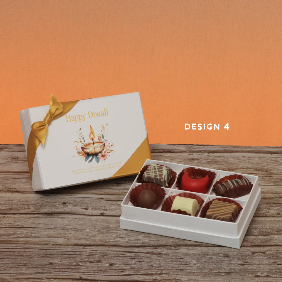 Set of 8 Happy diwali floral candle designed premium chocolate 6P hard box