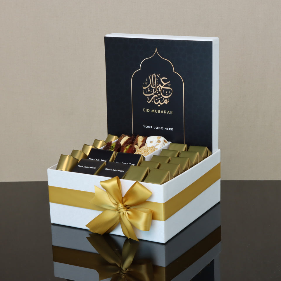 Eid Mubarak designed corporate customized premium chocolate medium hamper