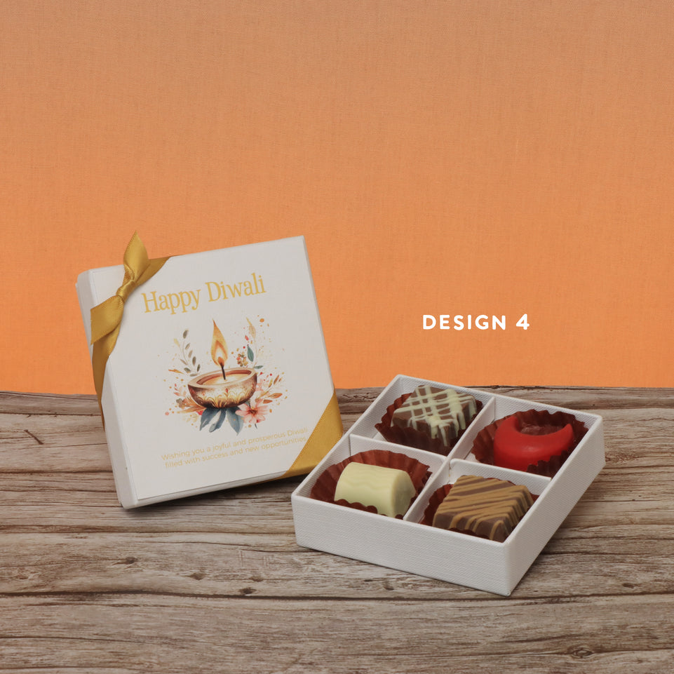 Set of 15 Happy diwali floral candle designed premium chocolate 4P hard box